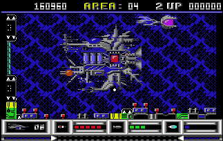 Area 4: Das Raumschiff schießt und bewegt sich in alle Richtungen.